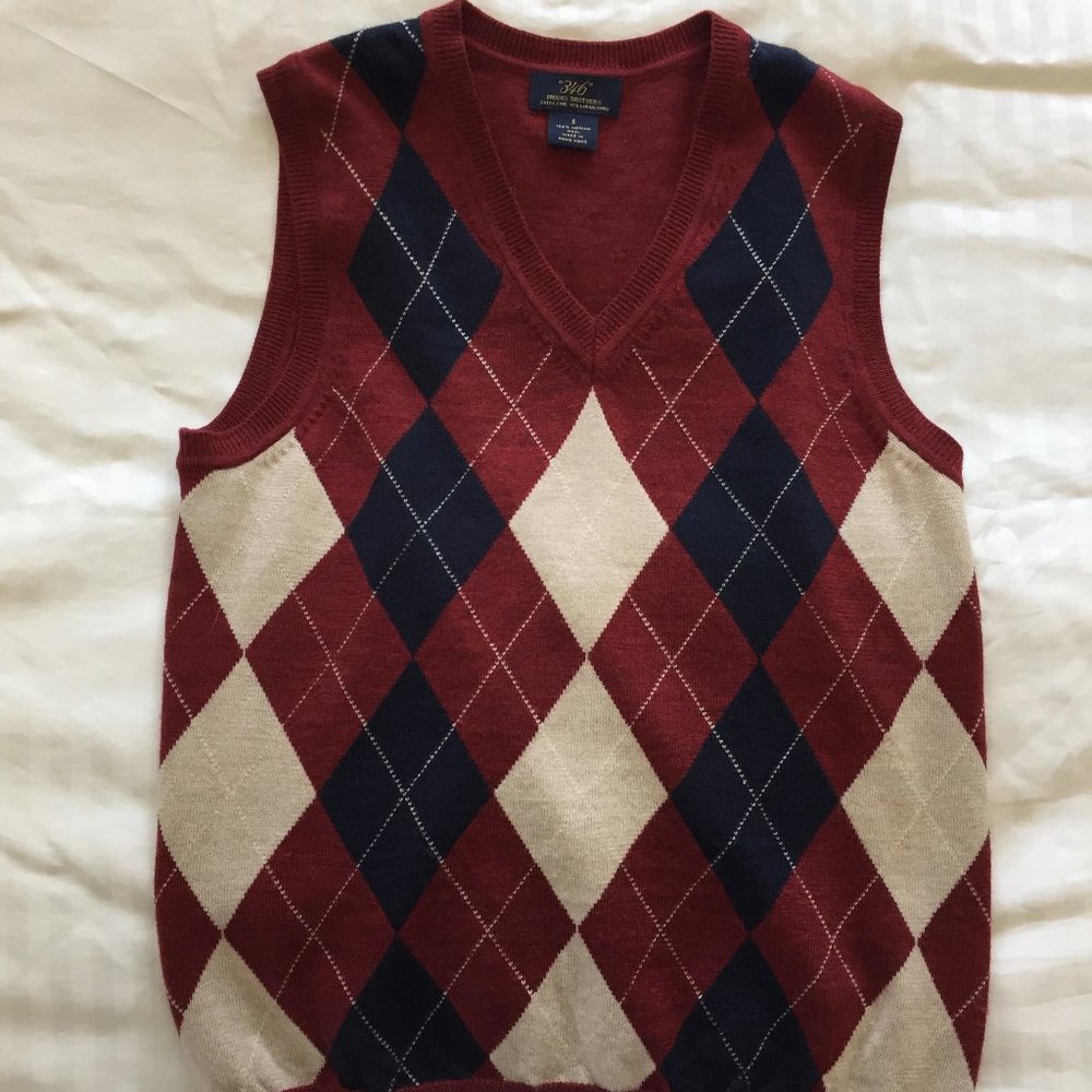 Brooks Brothers Merino Wool Argyle Vest
